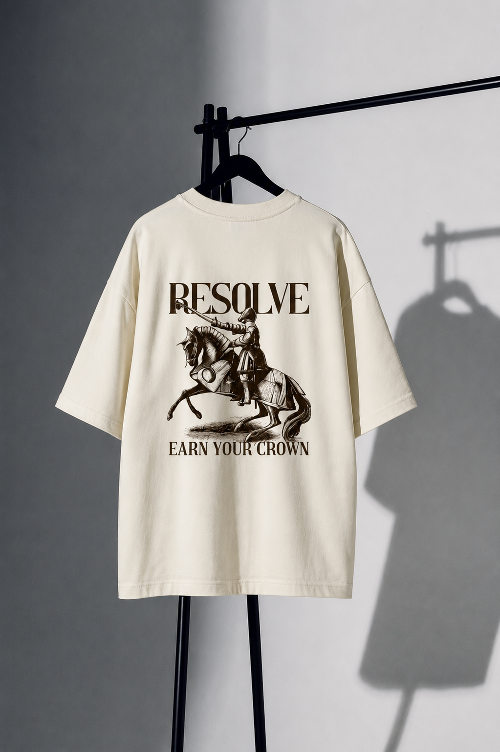 Typography Oversized tshirt on hanger for display