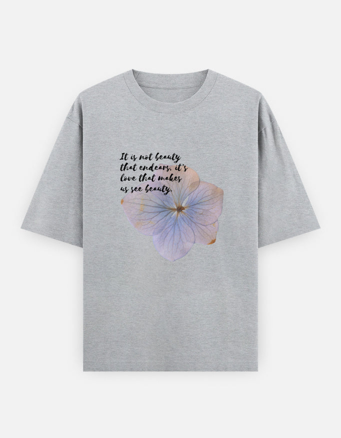  Front Print Womens Grey Oversized T-Shirt