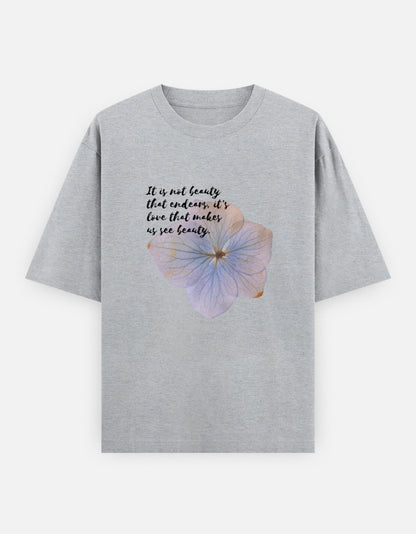  Front Print Womens Grey Oversized T-Shirt
