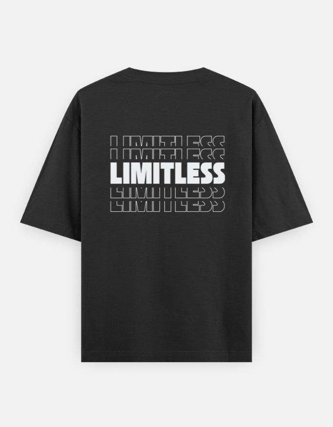 Limitless Back Print Dark Unisex Black Oversized T-Shirt