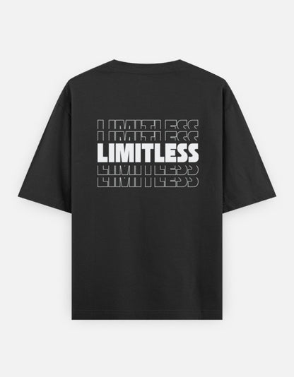 Limitless Back Print Dark Unisex Black Oversized T-Shirt