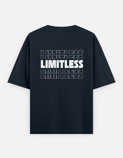 Limitless Back Print Dark Unisex Navy Blue Oversized T-Shirt