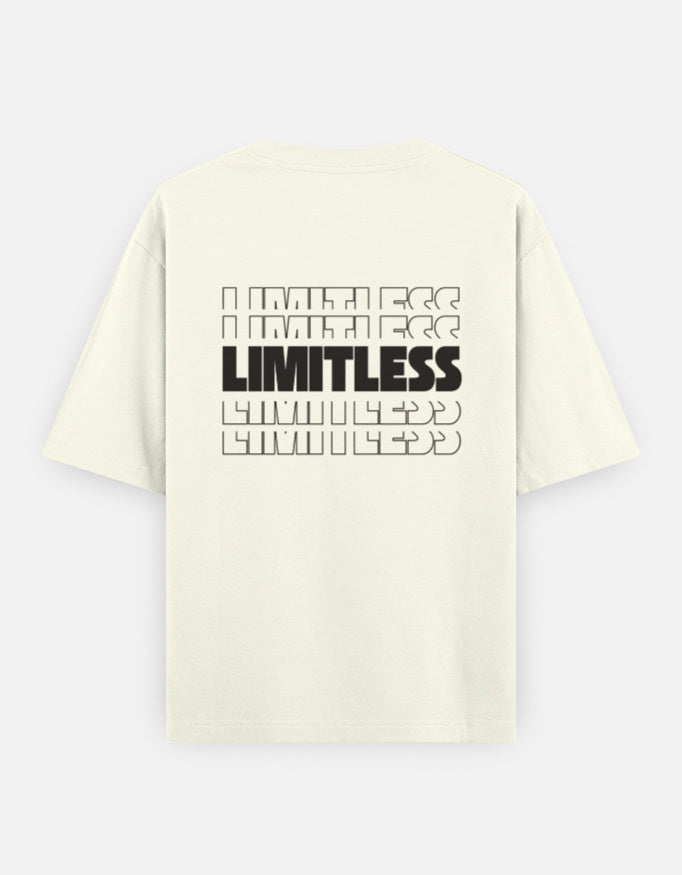 Limitless Back Print Unisex Off-white Oversized T-Shirt