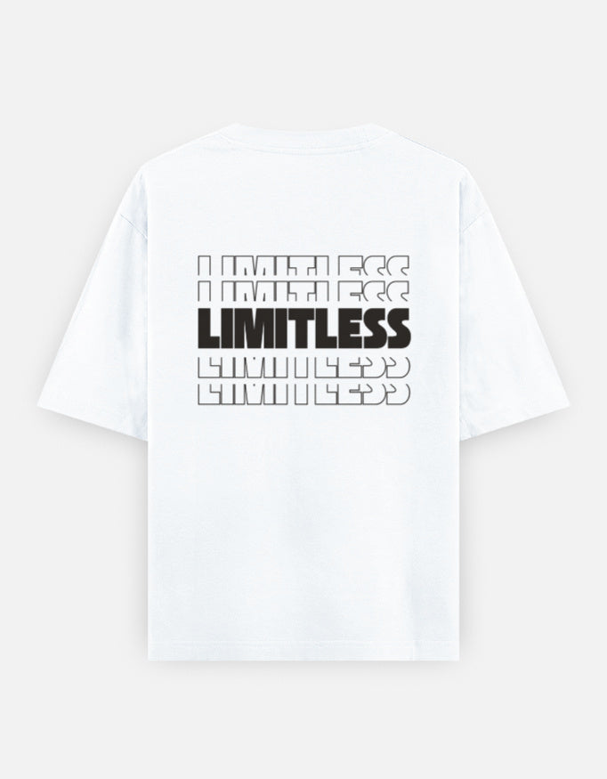 Limitless Back Print Unisex White Oversized T-Shirt