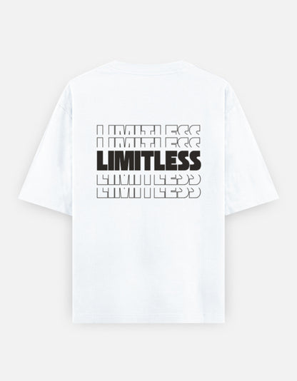 Limitless Back Print Unisex White Oversized T-Shirt