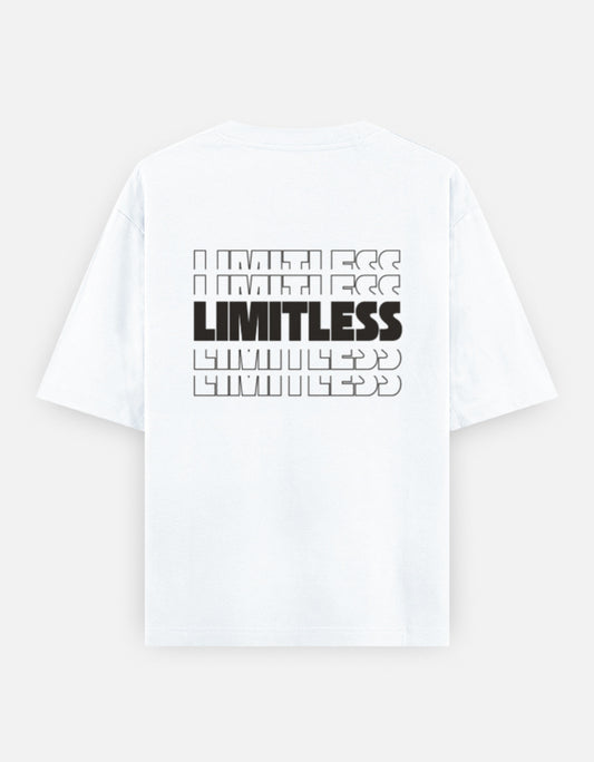 Limitless Back Print Unisex White Oversized T-Shirt