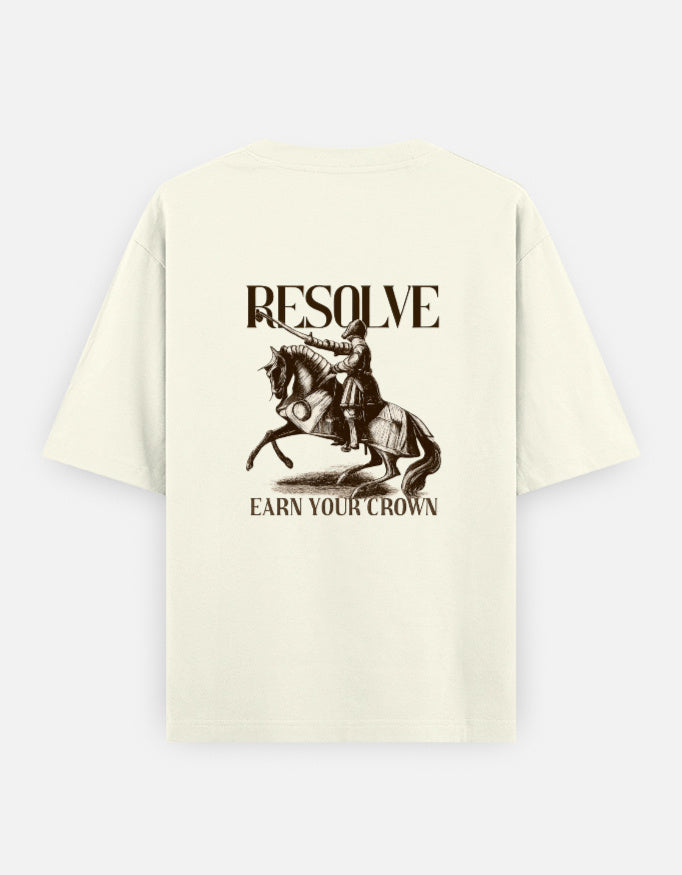 Resolve Back Print Unisex Off-white Oversized T-Shirt