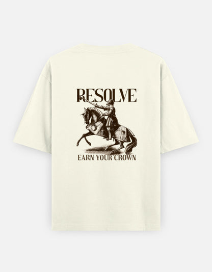 Resolve Back Print Unisex Off-white Oversized T-Shirt
