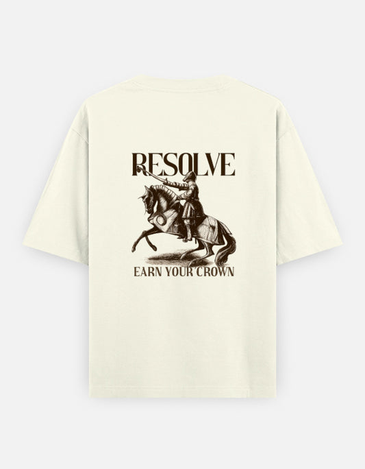 Resolve Back Print Unisex Off-white Oversized T-Shirt