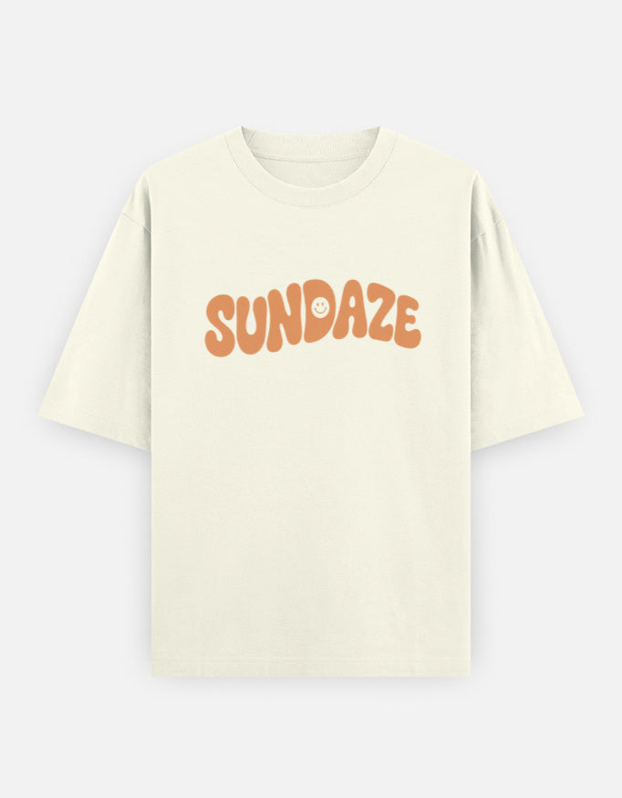 Sundaze Front Print Unisex Off-white Oversized T-Shirt