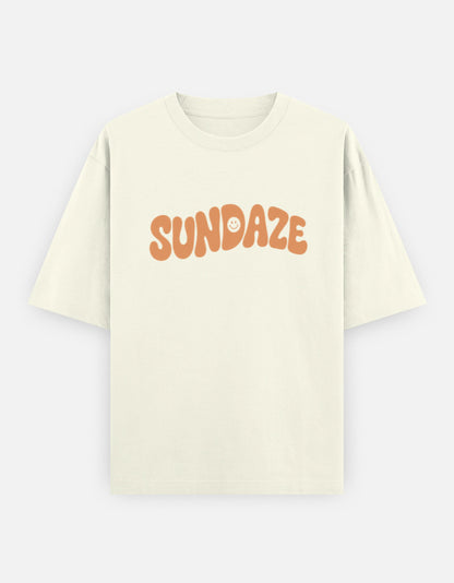 Sundaze Front Print Unisex Off-white Oversized T-Shirt