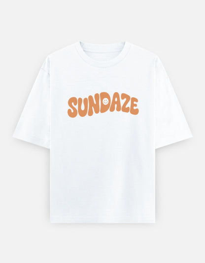 Sundaze Front Print Unisex White Oversized T-Shirt