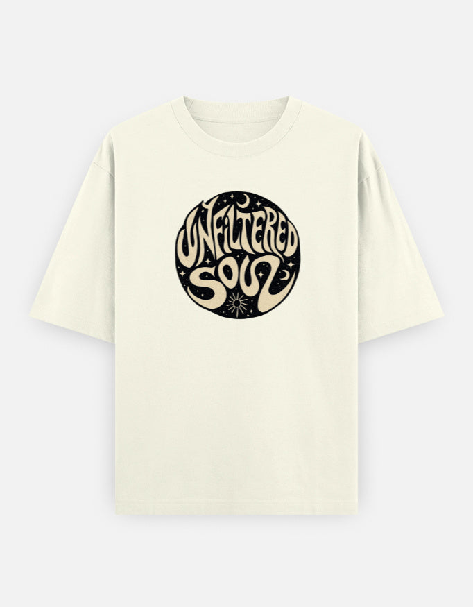 Unfiltered Soul Front Print Unisex Off-white Oversized T-Shirt
