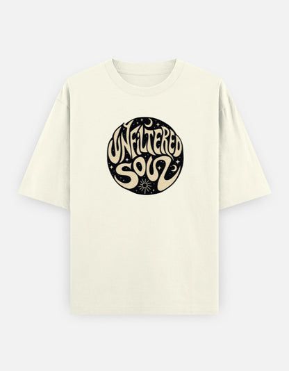 Unfiltered Soul Front Print Unisex Off-white Oversized T-Shirt