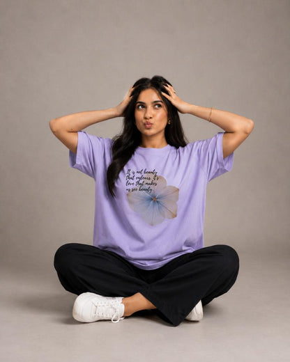 Flower Front Print Womens Oversized T-Shirt