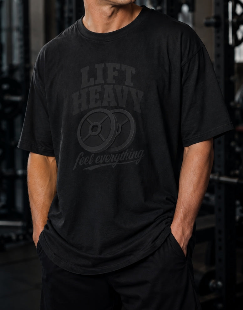 Lift Heavy GYM Front Print Unisex Oversized T-Shirt