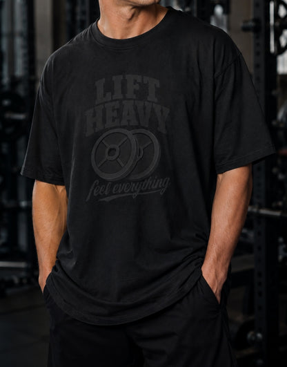 Lift Heavy GYM Front Print Unisex Oversized T-Shirt